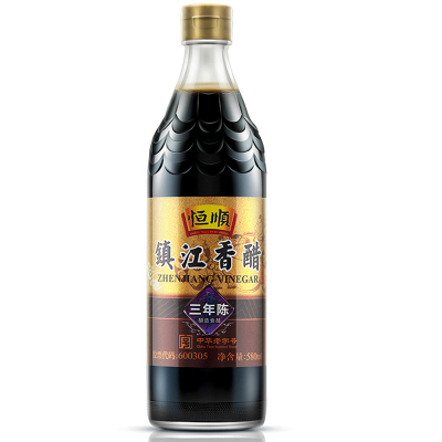 恒顺镇江香醋三年陈580mL瓶装天然发酵浓香醇厚健康美味江苏特产