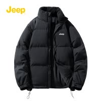 jeep吉普羽绒服男女2024冬季新款加厚立领情侣宽松面包服外套男S