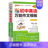 图解速记英语作文(小巧便携) 初中通用 [正版]漫画图解初中英语作文模板2025新版七年级八九年级中考英语满分作文素材名
