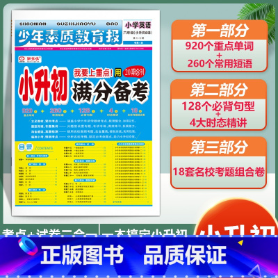 英语 小学升初中 [正版]小升初满分备考 少年素质教育报六年级语文数学英语专项系统总复习真题卷小学升初中重点考点高频考题