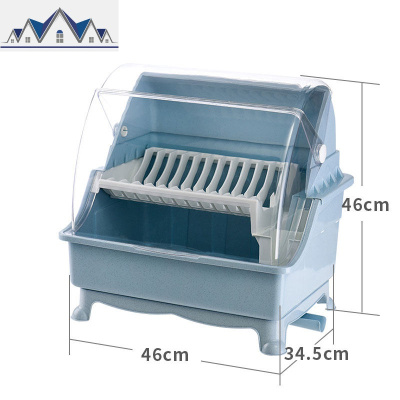 厨房放碗筷收纳盒家用碗碟沥水碗架带盖装碗柜盘子餐具双层储物箱 三维工匠收纳层架