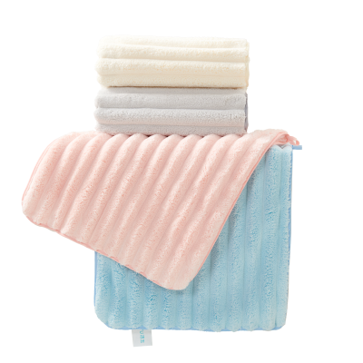 洁玉 简兮珊瑚绒加厚毛巾35*75cm 105g 1条装 J5015F 粉色