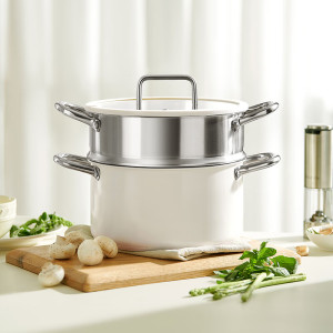 德世朗时光系列316不锈钢蒸锅--DFS-Z091 DFS-Z091--(白色) 2层 24cm