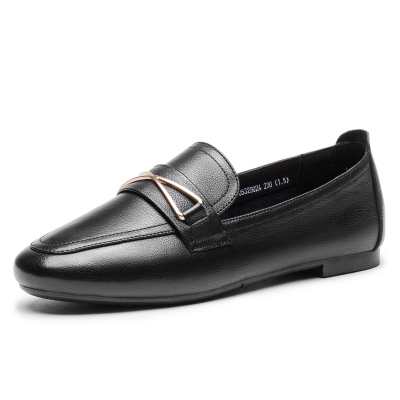 奥康女鞋休闲套脚低跟单鞋复古英伦乐福小皮鞋女士单鞋