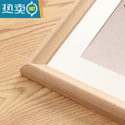 敬平画框实木大相框挂墙装裱16寸20寸8k开A3定制框架广告海报框4k外框 原木-A 18寸[内空放35.8x45.8c