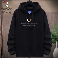 啄木鸟卫衣男连帽春秋款加绒款韩版宽松百搭潮青少年学生休闲印花