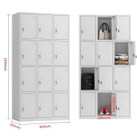 易企采 加厚十二门储物柜 钢制员工宿舍收纳储物柜 35*90*180CM 单位:台
