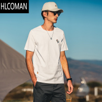 HLCOMAN 220gT恤男士夏季短袖体恤 潮流刺绣半袖打底上衣