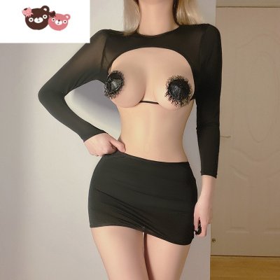 绿彩虹光情趣内衣维密骚睡衣服性感骚透明制服诱惑透视免脱激情套装挑逗jx