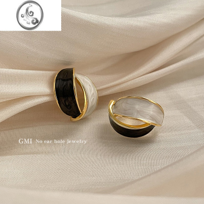 JiMi欧美风~撞色滴釉耳夹女夏ins风复古时尚高级耳饰2023年新款耳骨夹