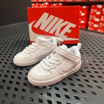 NIKE耐克休闲鞋舒适耐磨低帮魔术贴童鞋板鞋运动鞋BQ5453-100 D