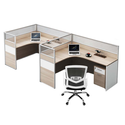 铭威盾职员屏风办公桌椅组合办公室财务桌隔断员工桌椅组合7型两人位(含柜椅)