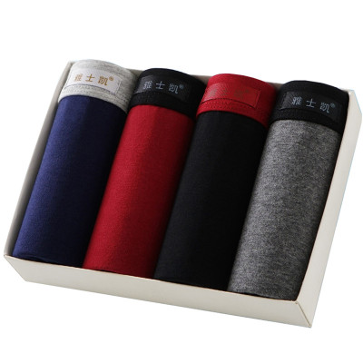 雅士凯男士内裤棉平角裤中腰印花U凸男式内裤四角短裤大码肥佬裤868款