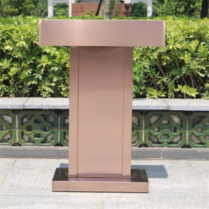 鑫环境 办公家具演讲台迎宾台接待台发言培训台教师讲台婚庆主持台户外不锈钢讲台物业登记台