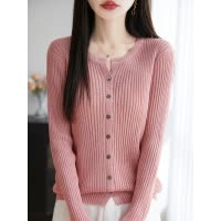 夏日百搭凉感竹节纱圆领精纺针织开衫女外搭空调衫轻薄遮阳防晒衫