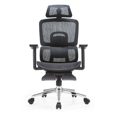 苏宁 质凡 人体工学办公椅折叠伸缩脚踏电脑椅舒适头枕/A2501-3