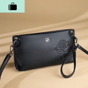 手包女小包手拿包新款2019时尚简约女士妈妈手拎包大容量零钱包NEW LAKE 黑色 黑色