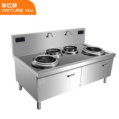脉巴赫 商用电磁炉 大功率电磁炉双头双尾400mm小炒炉学校食堂设备电炉灶MBH-YCDC-STSW400
