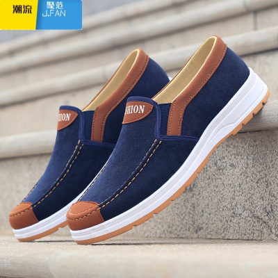 聚范2024夏季透气老北京布鞋男款帆布鞋男士牛津底工作鞋一脚蹬休闲鞋