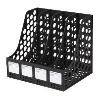 齐心 B2074 资料架(四格) 黑