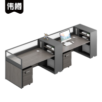 伟樽屏风办公桌双人位带二柜300*60*110cm套