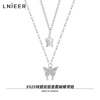 925纯银蝴蝶项链女生2025新款颈链轻奢小众夏季锁骨链配饰品送女朋友老婆情人节七夕生日礼物