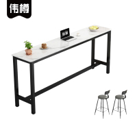 伟樽岩板长条桌100*40*105cm+椅子*2套