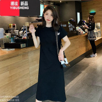 YIBUSHENG短袖t恤裙2024年季薄款外穿新款韩版大码学生休闲减龄连衣裙女