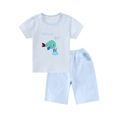 小猪班纳童装男童圆领短袖T恤休闲运动套装外穿短裤夏季儿童新款