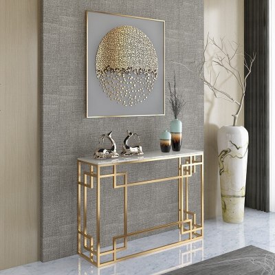 北欧轻奢大理石玄关桌玄关台条案现代简约玄关柜条几进端景台