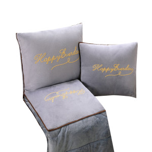 洁丽雅 毯子 家用办公室加厚二合一折叠枕头被午睡毯子靠枕车用 大号50*50cm展开145*195cm 单位:条