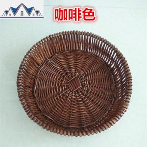 藤编馒头筐柳编面包馍篮子家用厨房桌面玩具编织收纳筐鸡蛋水果盘 三维工匠收纳篮