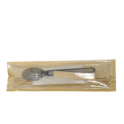 珂美芙 一次性牛皮纸餐具包 100套 包