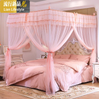 落地网红蚊帐1.2m1.2米2米1.5m1.8m床帐子家用公主风加密加厚纹账 三维工匠