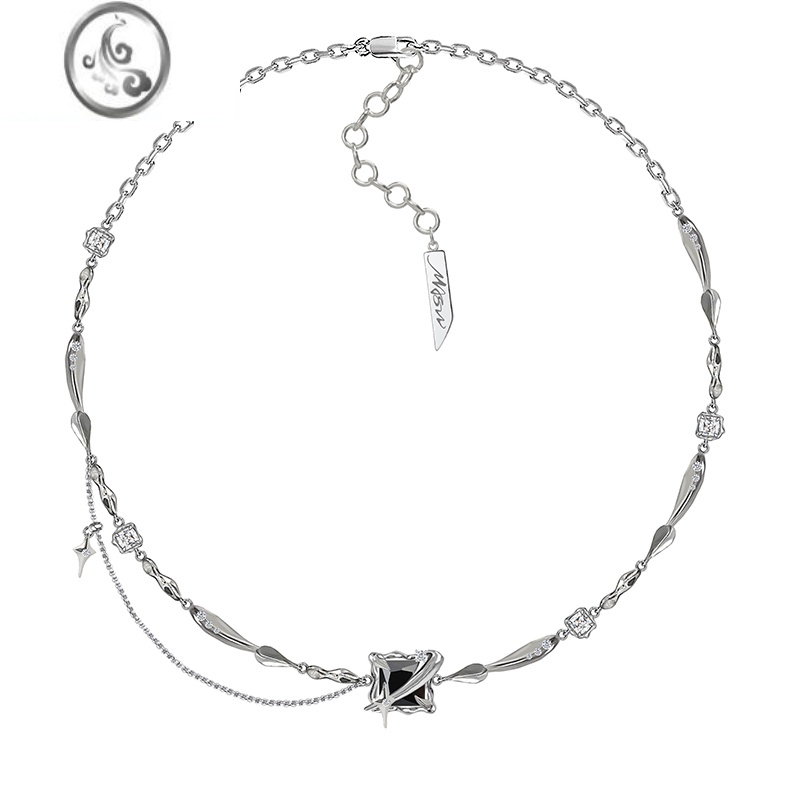 JiMiMASW原创设计星星相吸高级感星芒项链简约气质小众男女卫衣链