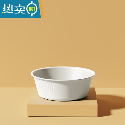 敬平户外露营收纳凳手提加厚脸盆水桶家用学生宿舍用洗衣桶洗澡桶 盆(米灰)