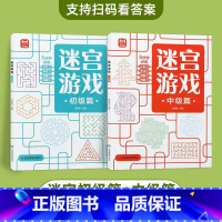 迷宫游戏(初级+中级) [正版]儿童迷宫书3-4-5-6-7-8一10-12岁幼儿园到小学生分级迷宫专注力训练书益智书游