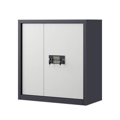 帅畅指纹电子保密柜钢制密码文件柜档案柜矮柜资料柜办公柜单节灰白:电子锁