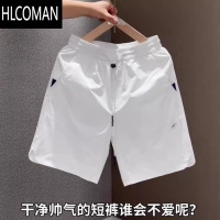HLCOMAN2025新款冰丝速干透气四分短裤男士夏季户外运动篮球外穿五分中裤