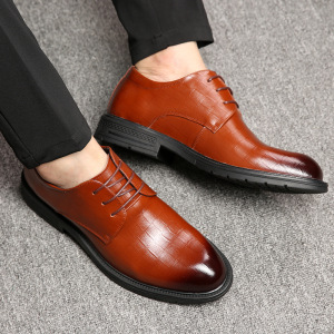 春秋皮鞋男真皮商务正装男士尖头办公男鞋子软底透气休闲皮鞋