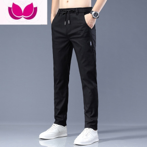 七斓春季蓝色牛仔长裤男2023年新款夏季薄款冰丝直筒宽松运动休闲裤子