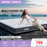 全友家居正反两用床垫软硬白色暗花针织面料床垫五区袋装弹簧乳胶床垫床垫