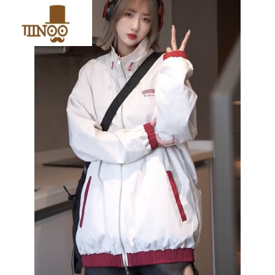 YANXU早秋设计感两双面穿夹克外套男女秋休闲宽松美式潮牌百搭撞色上衣