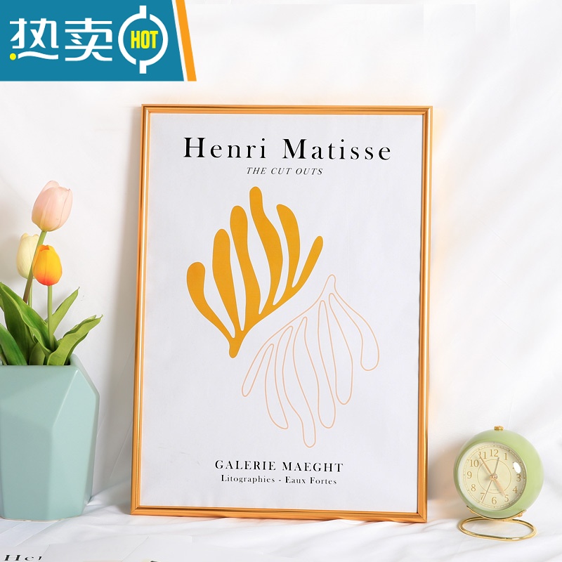 挂墙a3a4海报拼图大尺寸金属框架定制 圆面轻奢金 30寸挂墙[可放50