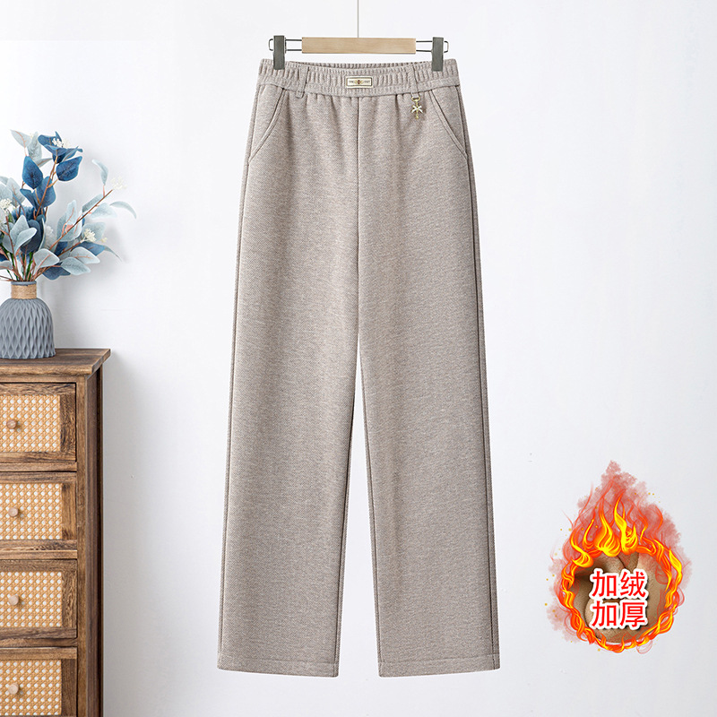 新款妈妈中老年女士休闲长裤40-60岁宽松加绒保暖女裤子50岁冬装