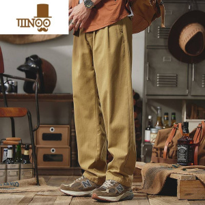 YANXU2023工装裤男秋季薄款直筒潮牌阔腿长裤感军绿户外大码休闲裤