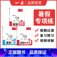 RJ[阅读+口算+字帖]三升四 小学通用 [正版]暑假阅读口算练字帖一升二升三升四暑假衔接语文数学英语暑假作业人教 二