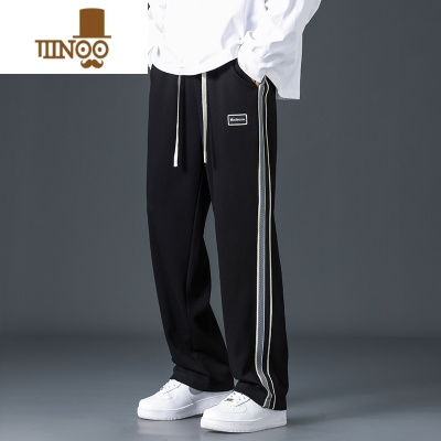 YANXU男士百搭直筒休闲裤时尚潮牌美式运动长裤男生新款痞帅卫裤