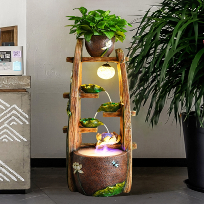 客厅中式流水喷泉摆件室内循环水米妮装饰落地假山鱼缸景观加湿器