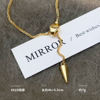 925纯银灵蛇抽拉项链女锁骨链个性时尚高级小众潮重约7g BCX5447送女朋友老婆情人节七夕生日礼物